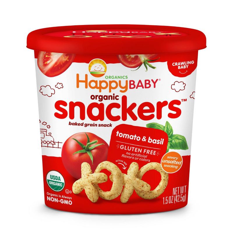 slide 1 of 4, Happy Family HappyBaby Tomato Basil Baby Snacks - 1.5oz, 1.5 oz
