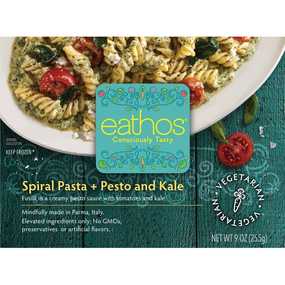 slide 1 of 4, Eathos Frozen Vegetarian Fusilli with Kale Pesto - 9oz, 9 oz