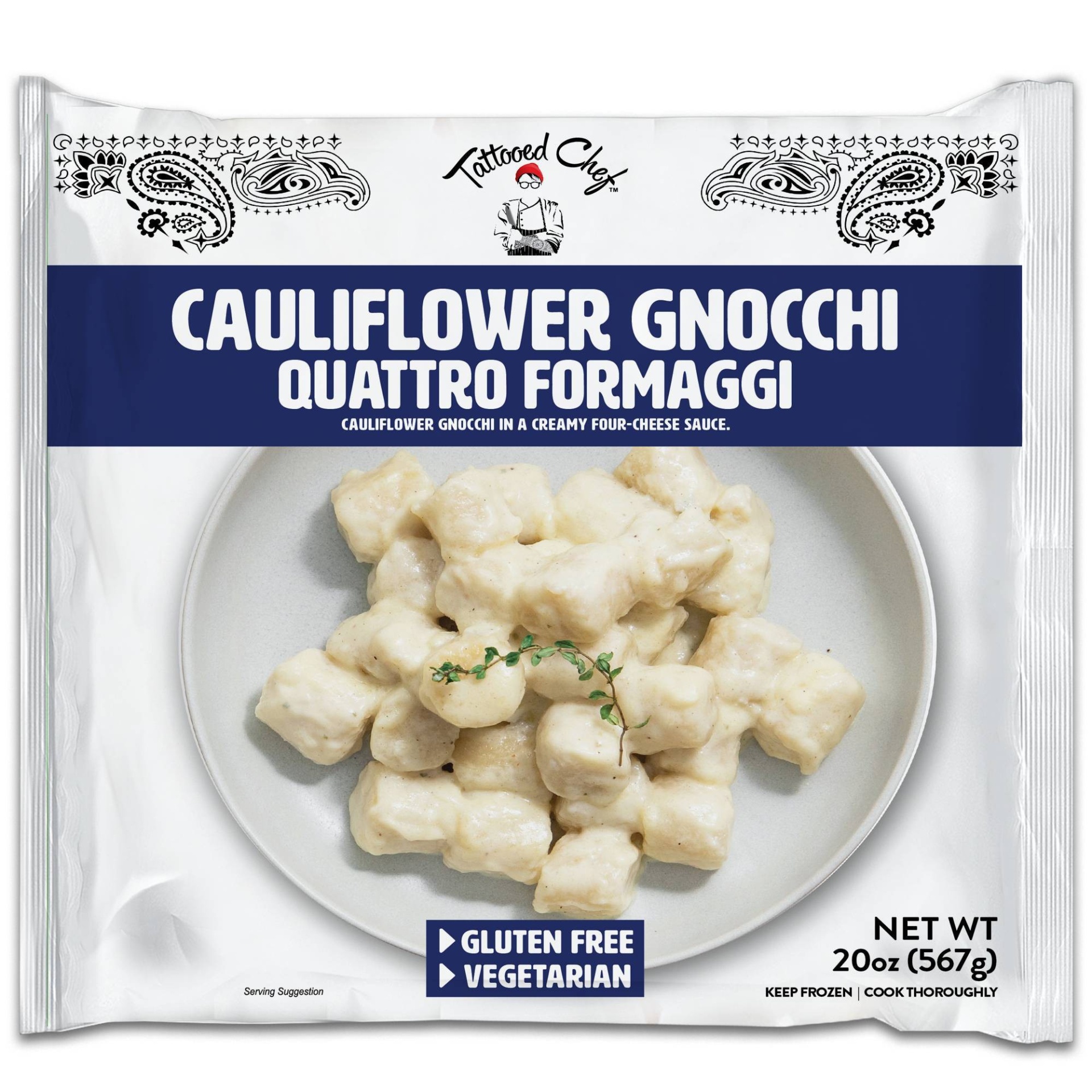 slide 1 of 4, Tattooed Chef Frozen Cauliflower Gnocchi Quattro Formagi, 20 oz