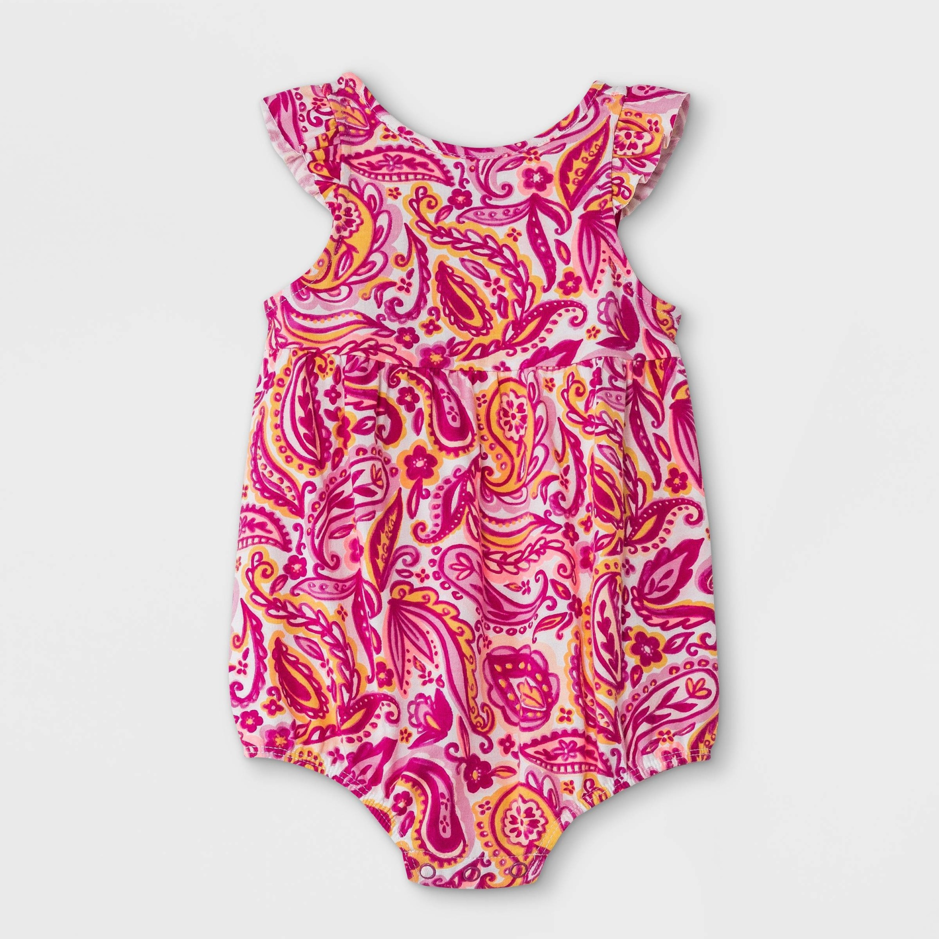 slide 1 of 2, Baby Girls' Paisley Romper - Cat & Jack Pink Newborn, 1 ct