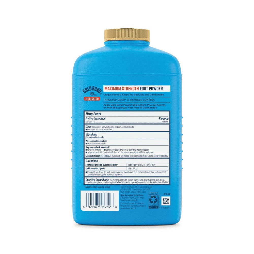 slide 2 of 5, Gold Bond Medicated Maximum Strength Foot Powder, 10 oz