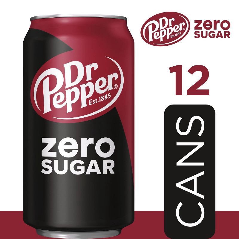 slide 12 of 12, Dr Pepper Zero Sugar Soda - 12pk/12 fl oz Cans, 12 ct; 12 fl oz