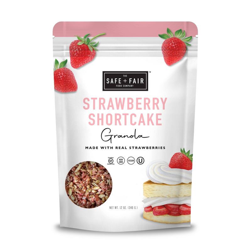 slide 1 of 3, The Safe + Fair Food Company Safe+Fair Strawberry Shortcake Granola - 12oz, 12 oz