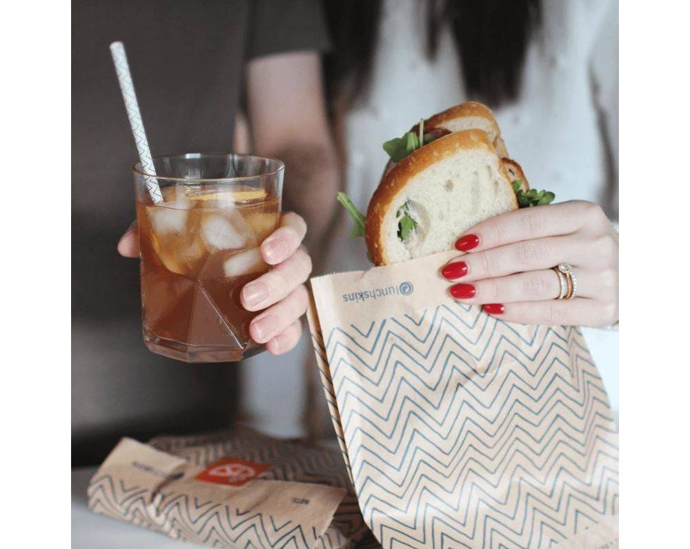 slide 2 of 4, Lunchskins Sandwich Bag and Straw Combo Starter Kit, 5.4 oz, 25 ct