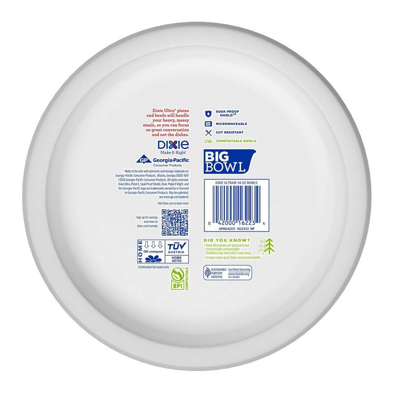 slide 5 of 6, Dixie Ultra Big Bowl - 16ct/34oz, 16 ct, 34 oz