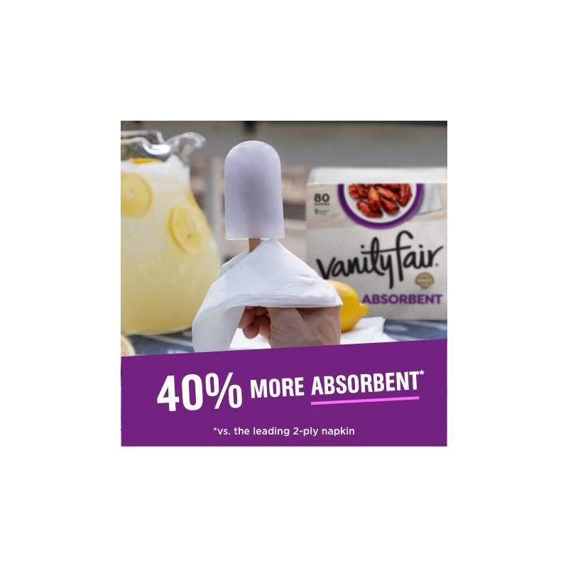 slide 8 of 10, Vanity Fair Extra Absorbent 2-Ply Napkins - 160ct, 160 ct