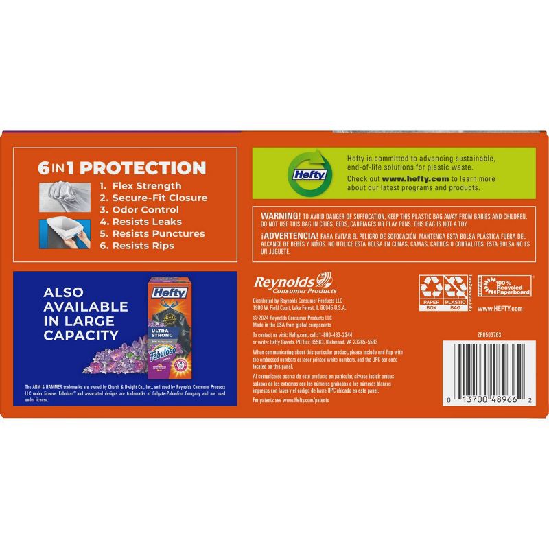 slide 4 of 8, Hefty Ultra Strong Fabuloso Tall Kitchen Trash Bags - 13gal/50ct, 13 gal, 50 ct