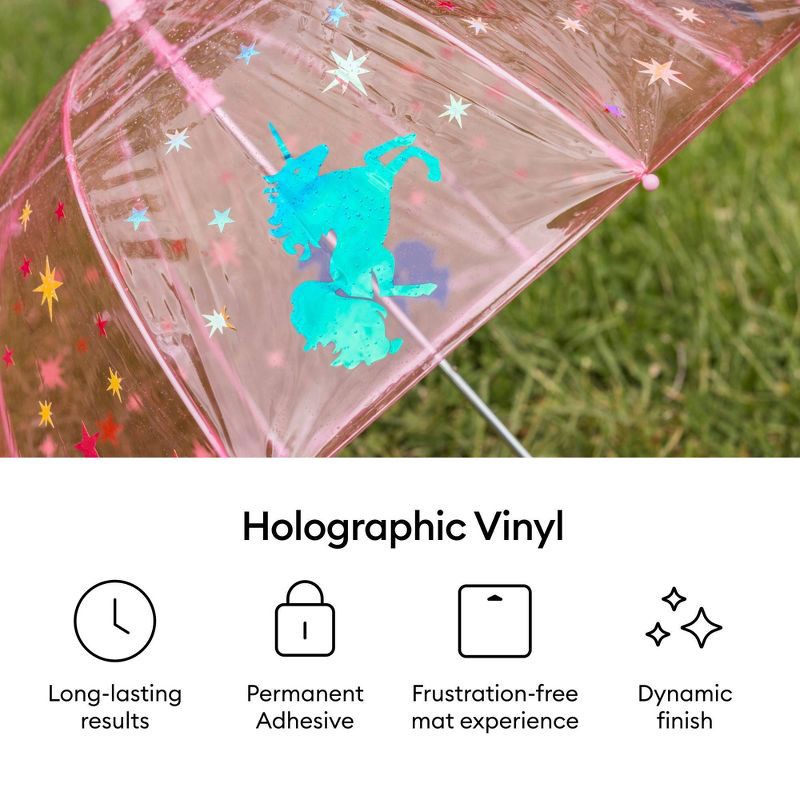 slide 2 of 8, Cricut 4' Vinyl Removable Holographic - Blue: Craft Cutting Material, Compatible with All Cricut Machines, 12"x48", 1 ct