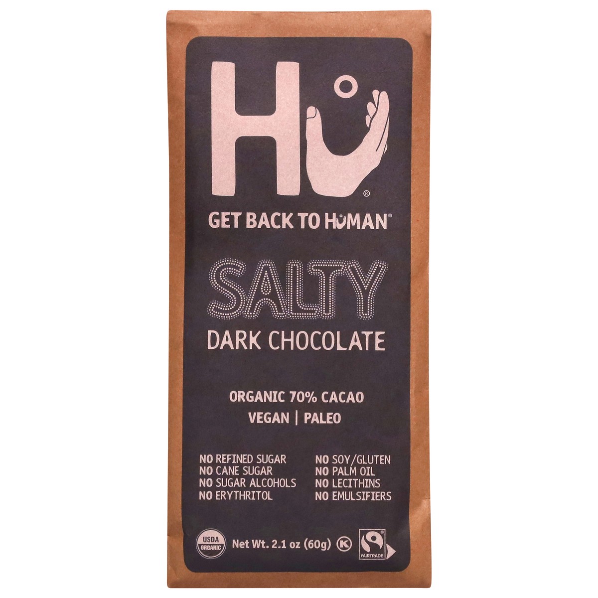 slide 1 of 9, Hu Organic 70% Cacao Salty Dark Chocolate 2.1 oz, 2.1 oz