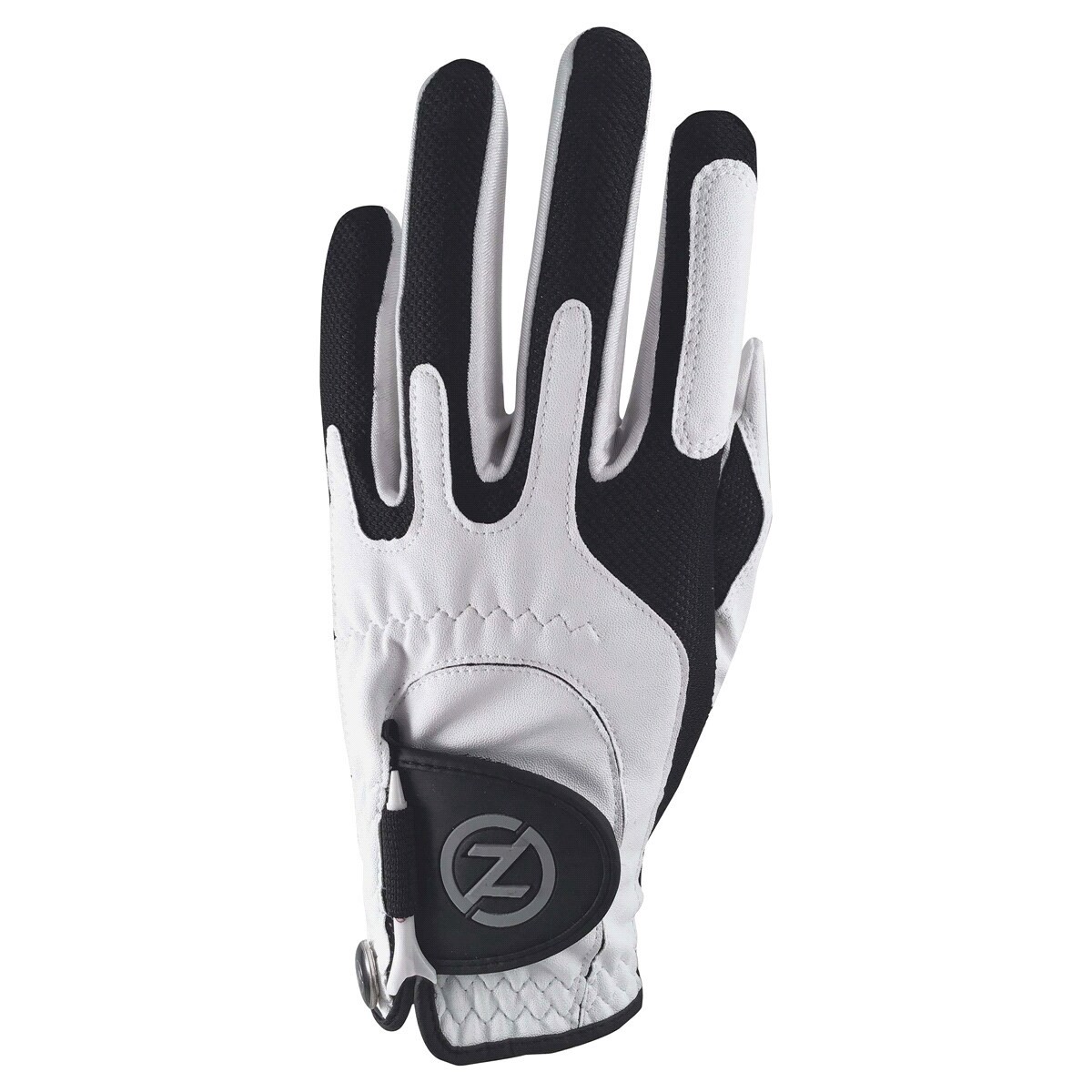 slide 1 of 3, Zero Friction Men's Compression-Fit Left Hand Synthetic Golf Glove, White, Universal Fit One Size, One Size