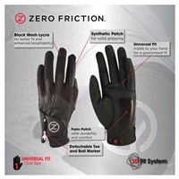 slide 5 of 9, Zero Friction Men's Left Hand Compression-Fit Synthetic Golf Glove Multipack, Universal Fit One Size, One Size