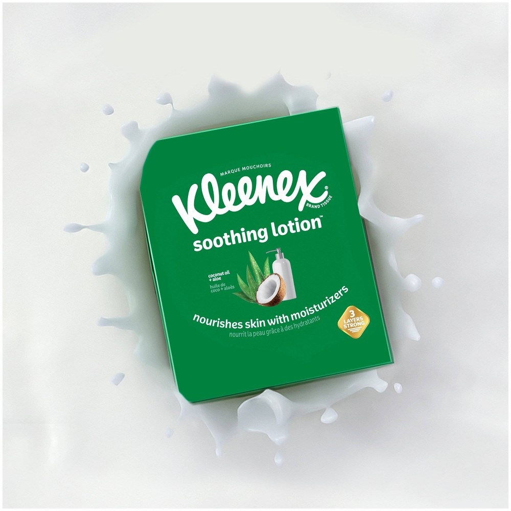 slide 4 of 10, Kleenex Soothing Lotion Facial Tissue - 10pk/45ct, 450 ct