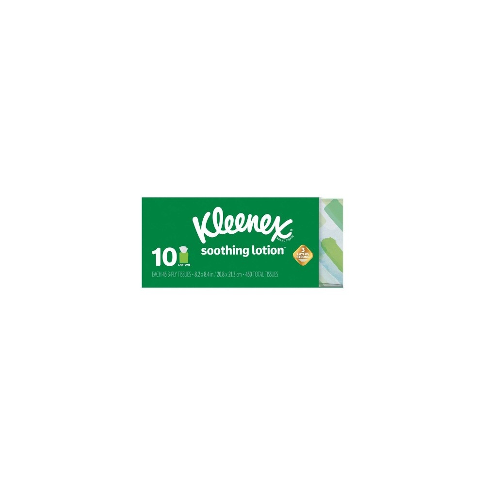 slide 7 of 10, Kleenex Soothing Lotion Facial Tissue - 10pk/45ct, 450 ct