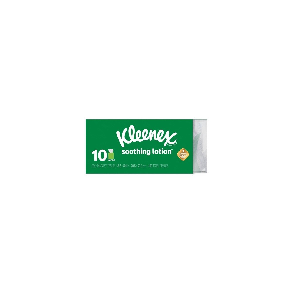 slide 8 of 10, Kleenex Soothing Lotion Facial Tissue - 10pk/45ct, 450 ct