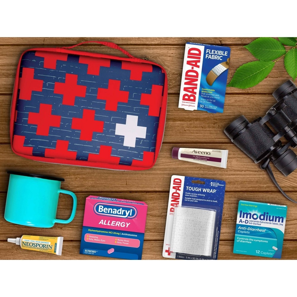slide 3 of 4, Band-Aid Build Your Own First Aid Kit Bag - Red, 1 ct