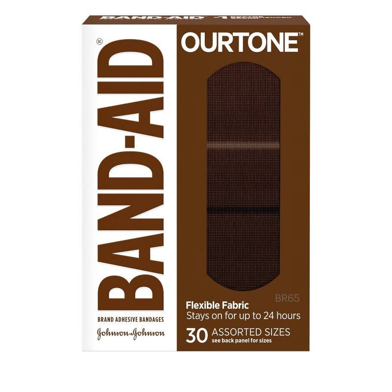 slide 1 of 1, Band-Aid Ourtone Assorted Adhesive Bandages - BR65 - 30ct, 65 x 30 ct