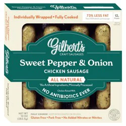 Gilbert's Craft Sausages Gilbert's Craft Sweet Pepper & Onion Chicken Sausage - 10oz