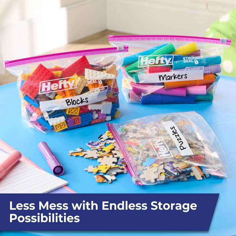 slide 7 of 7, Hefty Half Gallon Storage Slider Bags - 32ct, 32 ct