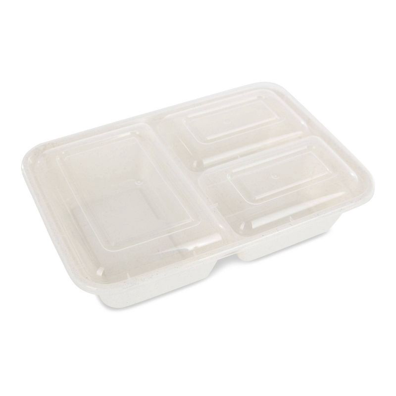slide 2 of 8, Simply Green Meal Prep Containers with Divider Natural - 1000ml - 10pk, 1000 ml, 10 ct