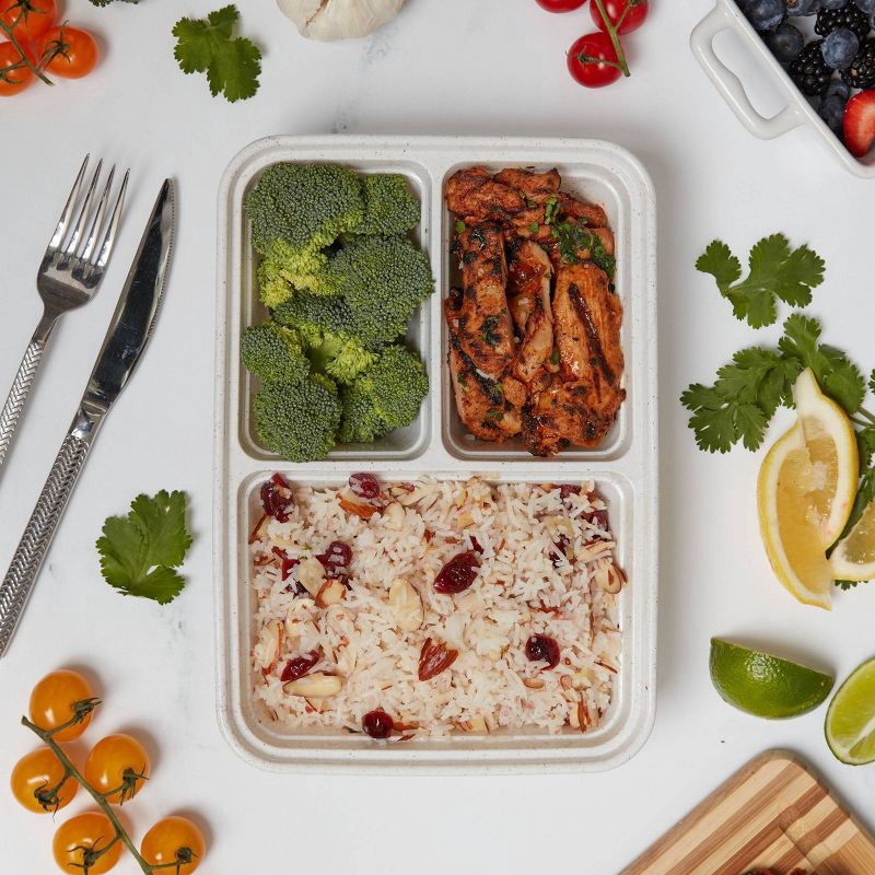 slide 8 of 8, Simply Green Meal Prep Containers with Divider Natural - 1000ml - 10pk, 1000 ml, 10 ct