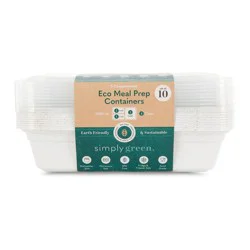 Simply Green Meal Prep Containers with Divider Natural - 1000ml - 10pk