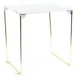 U Brands 12" Locker Mesh Shelf Chic White and Gold