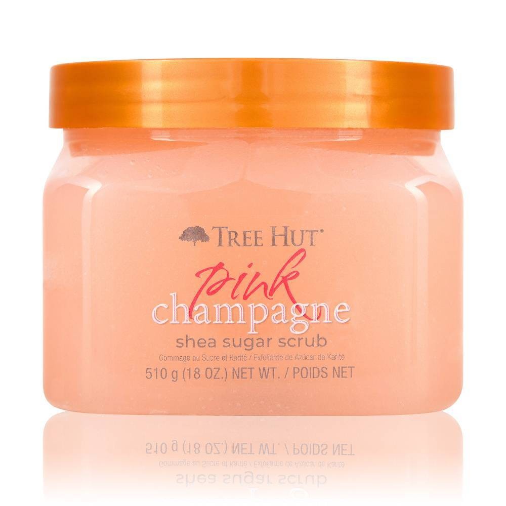 slide 1 of 5, Tree Hut Pink Champagne Shea Sugar Scrub, 18 oz