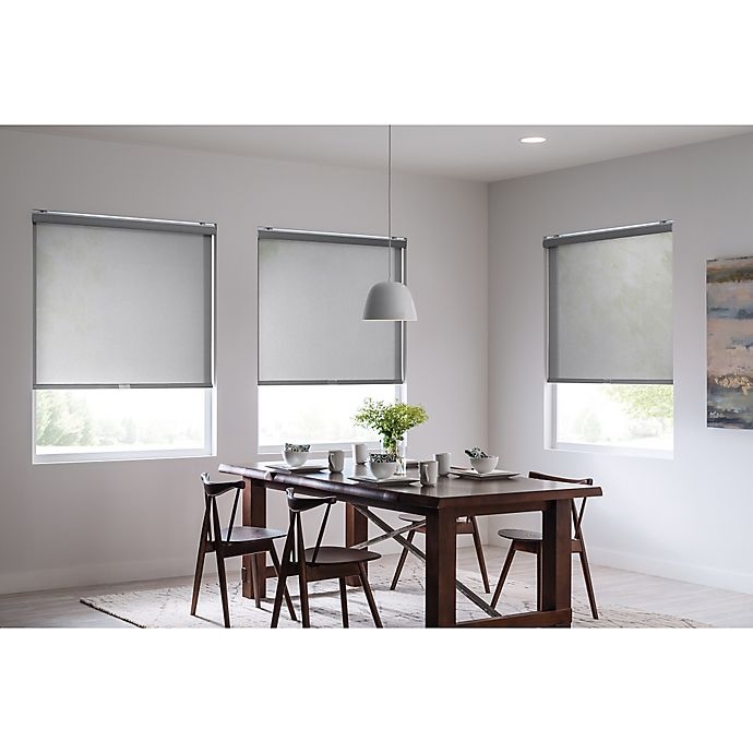 slide 5 of 5, Real Simple Cordless 5% Open Solar Roller Shade - Grey, 23 in x 72 in