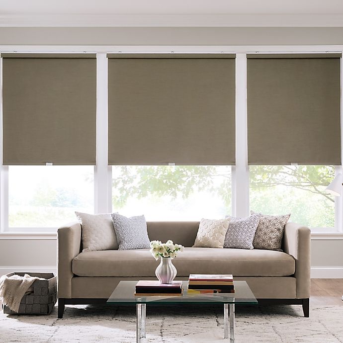 slide 1 of 1, Real Simple Cordless Faux Silk Roller Shade - Safari, 34 in x 66 in