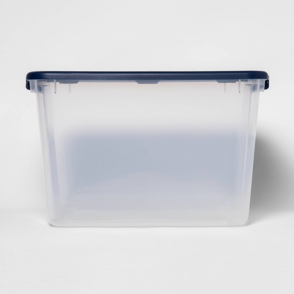 slide 3 of 11, Latching Tote Clear Navy - Room Essentials, 66 qt