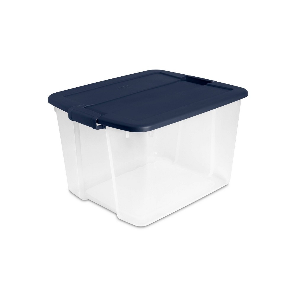 slide 5 of 11, Latching Tote Clear Navy - Room Essentials, 66 qt