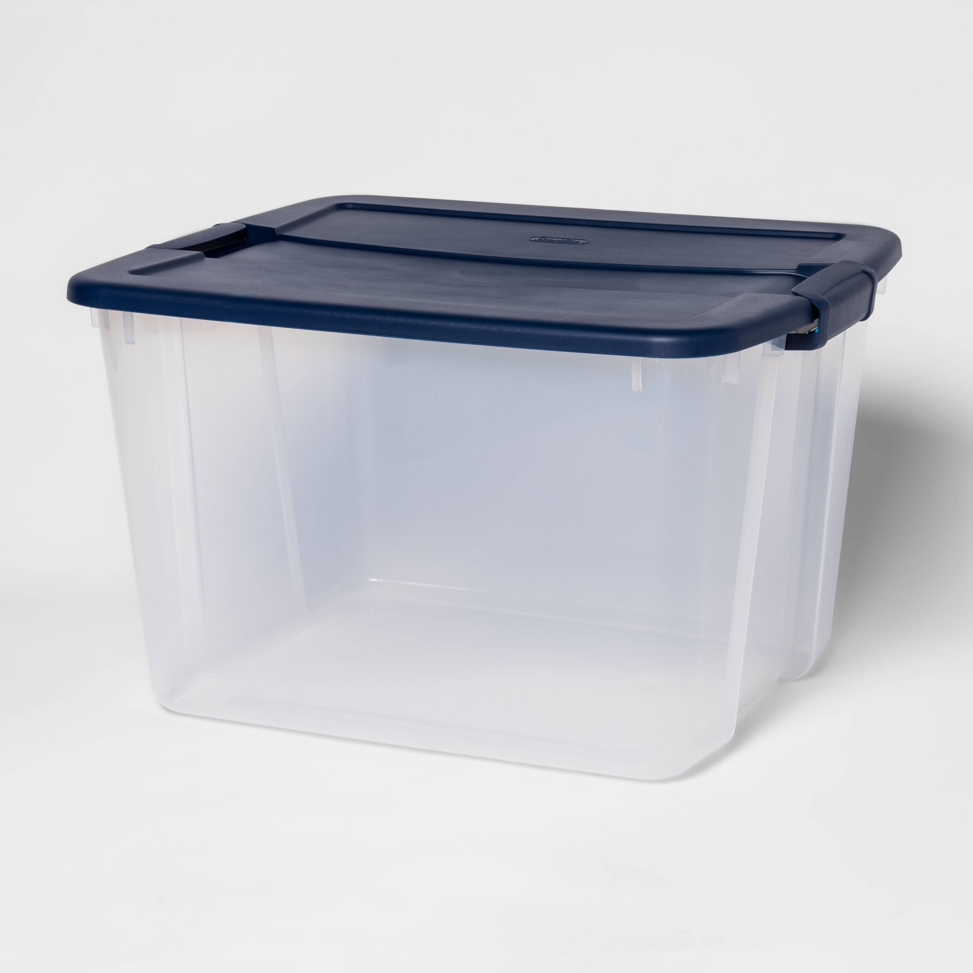 slide 1 of 11, Latching Tote Clear Navy - Room Essentials, 66 qt