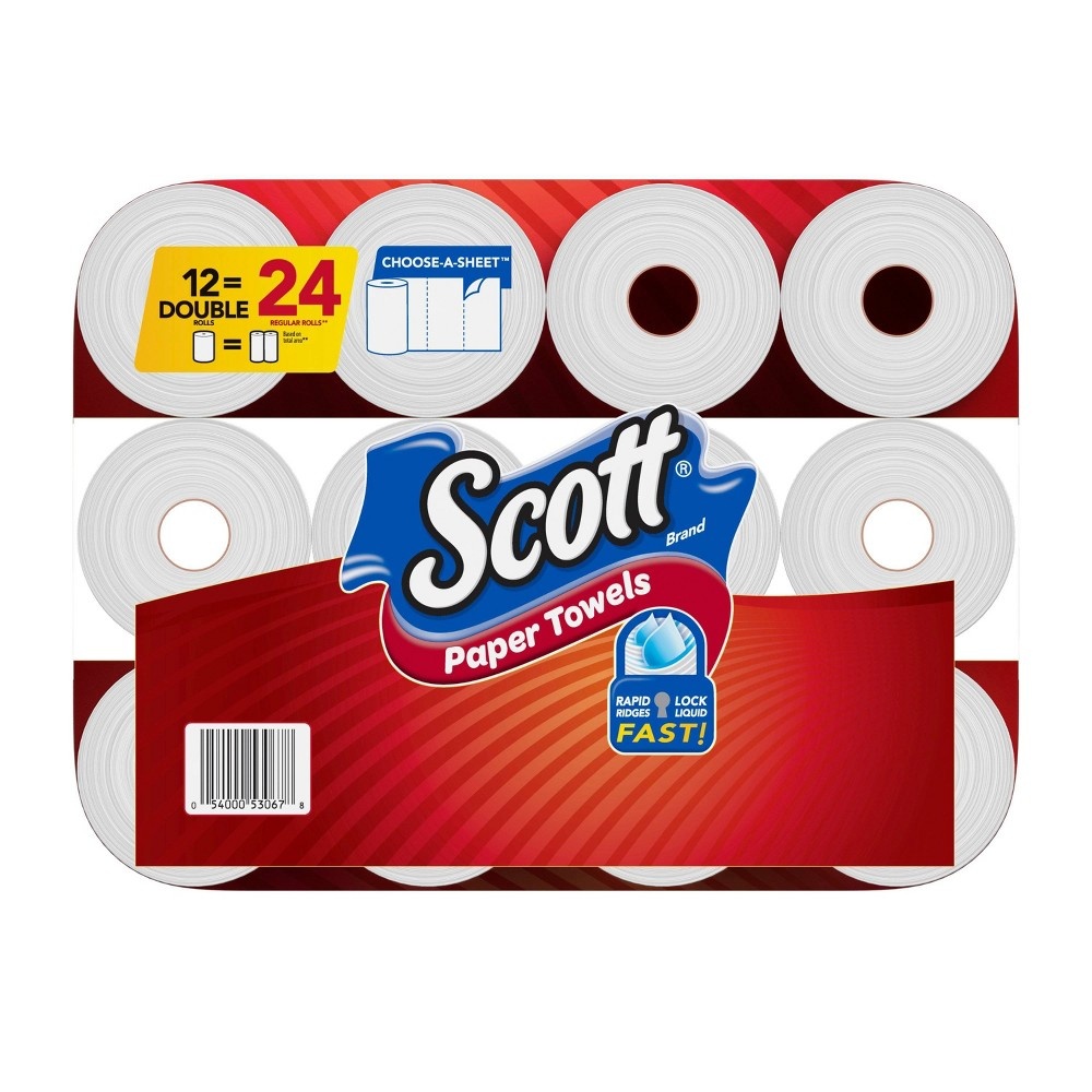 slide 6 of 8, Scott Choose-A-Sheet Paper Towels - 12 Double Rolls, 1 ct