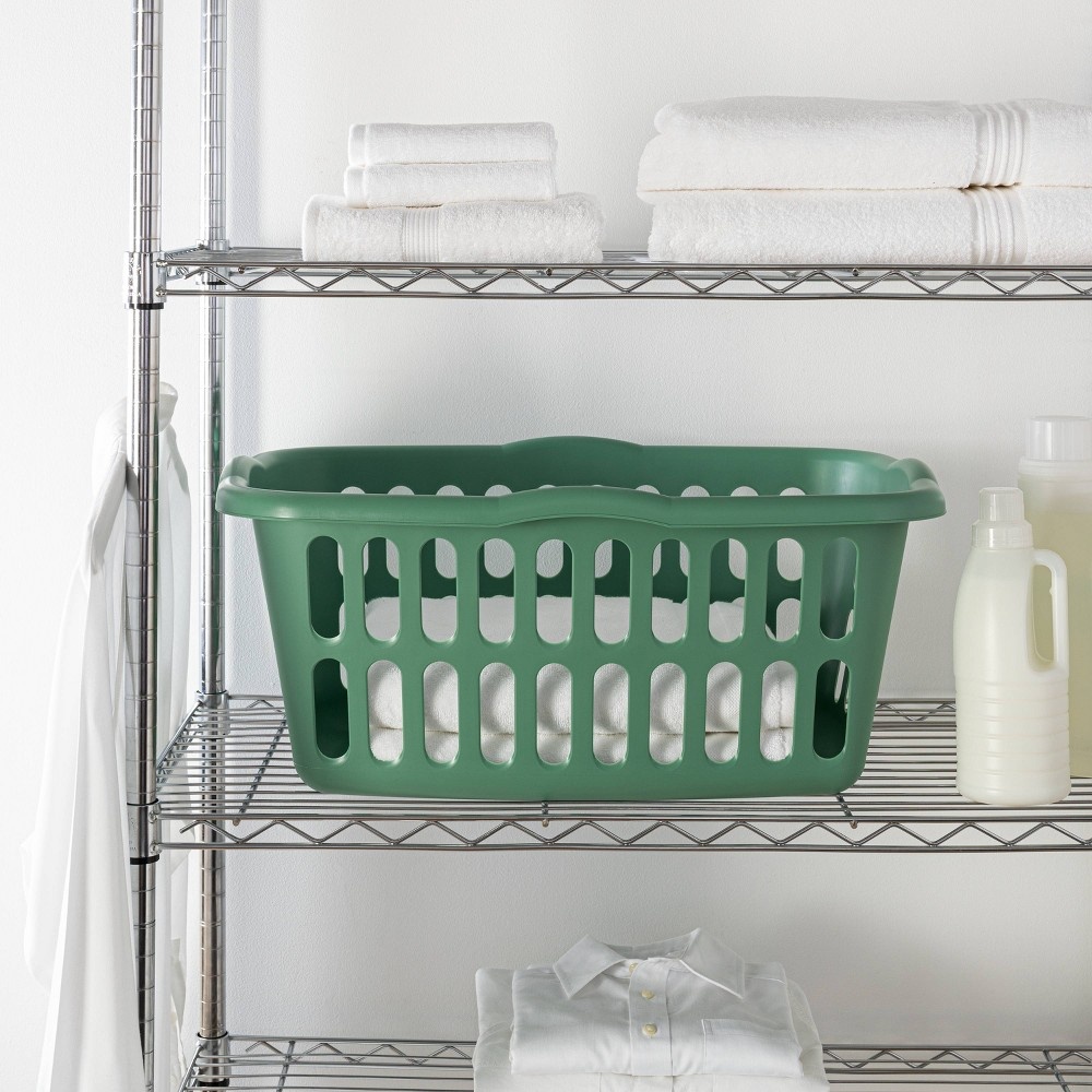 slide 2 of 4, 1.5bu Laundry Basket Green - Room Essentials, 1 ct