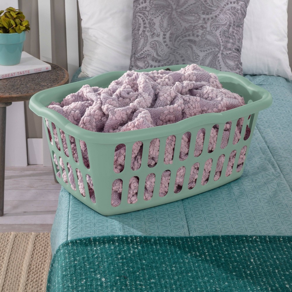 slide 3 of 4, 1.5bu Laundry Basket Green - Room Essentials, 1 ct