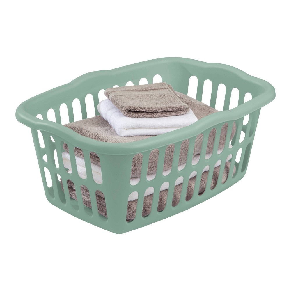 slide 4 of 4, 1.5bu Laundry Basket Green - Room Essentials, 1 ct