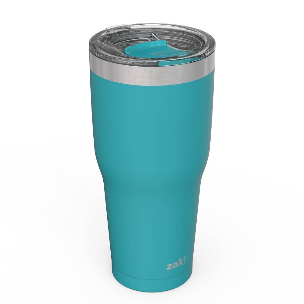 slide 6 of 6, Zak Designs Zak! Designs 30oz Double Wall Stainless Steel Cascadia Tumbler with Contour Lid - Aqua, 1 ct