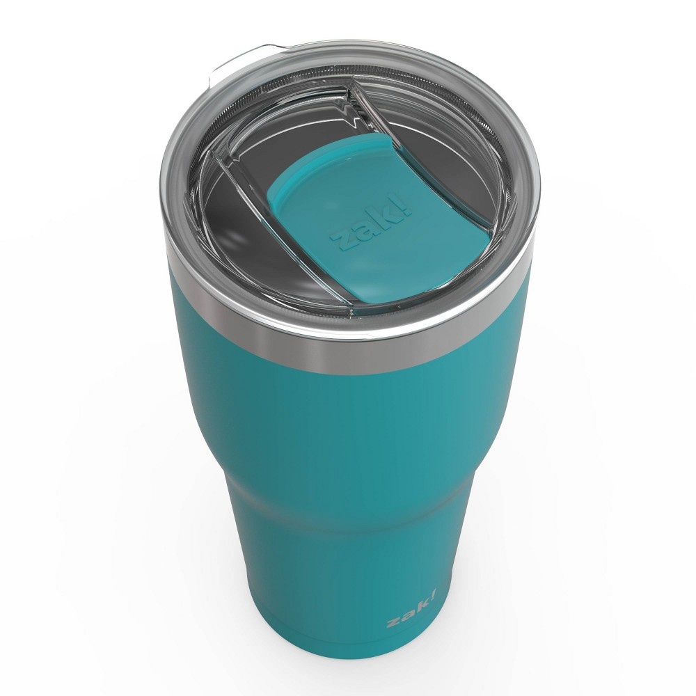 slide 3 of 6, Zak Designs Zak! Designs 30oz Double Wall Stainless Steel Cascadia Tumbler with Contour Lid - Aqua, 1 ct