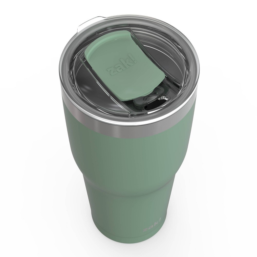 slide 5 of 6, Zak Designs Zak! Designs 30oz Double Wall Stainless Steel Cascadia Tumbler with Contour Lid - Green, 1 ct