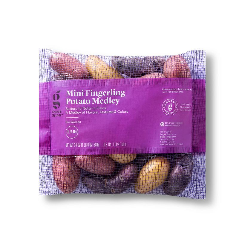 slide 1 of 4, Mini Fingerling Potato Medley - 24oz - Good & Gather™, 24 oz