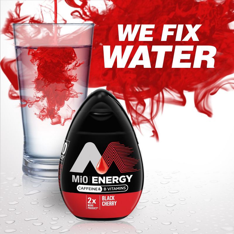 slide 3 of 12, MiO Energy Black Cherry Liquid Water Enhancer - 3.24 fl oz Bottle, 3.24 fl oz