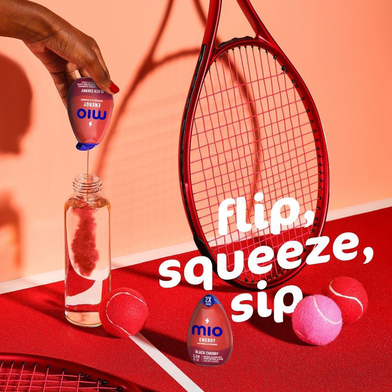 slide 10 of 12, MiO Energy Black Cherry Liquid Water Enhancer - 3.24 fl oz Bottle, 3.24 fl oz