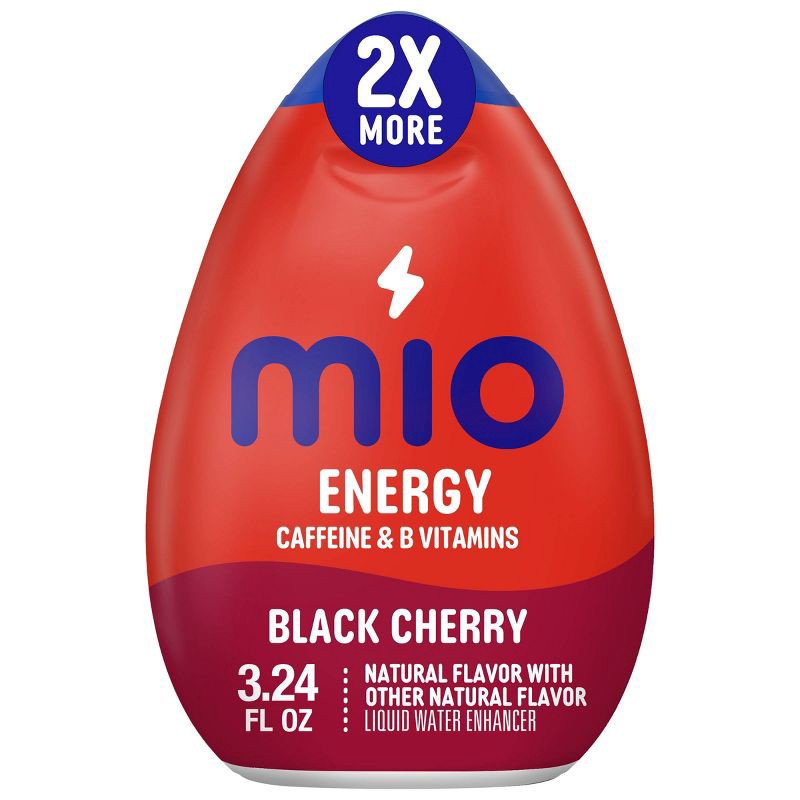 slide 1 of 9, MiO Energy Black Cherry Water Enhancer - 3.24 fl oz Bottle, 3.24 fl oz