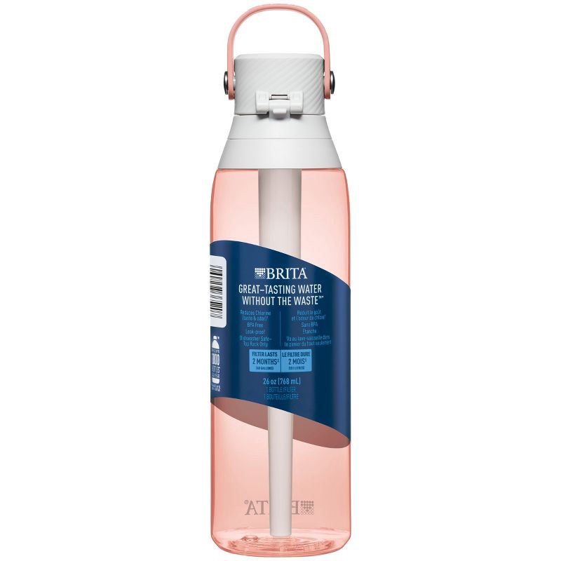 slide 2 of 9, Brita Premium 26oz Water Bottle with Filter - Blush Pink: Reusable Filtered Plastic, 2-Month Filter Life, 0.5 lbs, 26 oz, 0.5 lb