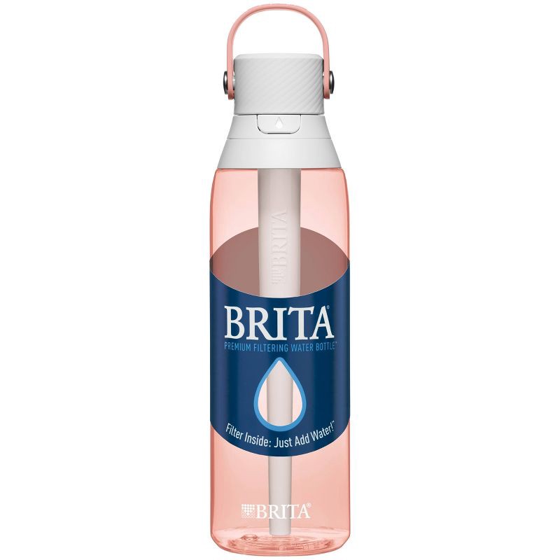 slide 5 of 9, Brita Premium 26oz Water Bottle with Filter - Blush Pink: Reusable Filtered Plastic, 2-Month Filter Life, 0.5 lbs, 26 oz, 0.5 lb