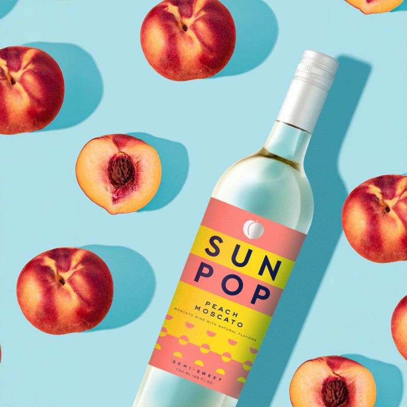 slide 2 of 6, SunPop Peach Moscato Wine - 750ml Bottle, 750 ml
