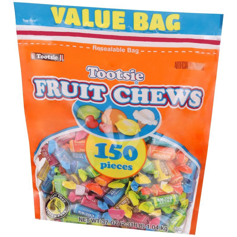 slide 3 of 6, Tootsie Fruit Chews Candy Standup Bag – 37oz, 37 oz