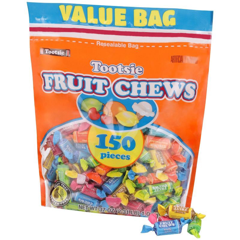 slide 4 of 6, Tootsie Fruit Chews Candy Standup Bag – 37oz, 37 oz