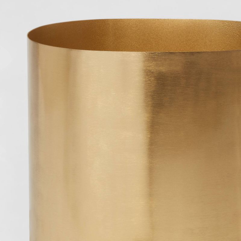 slide 3 of 4, Brushed Brass Waste Can Gold - Threshold™, 1 ct