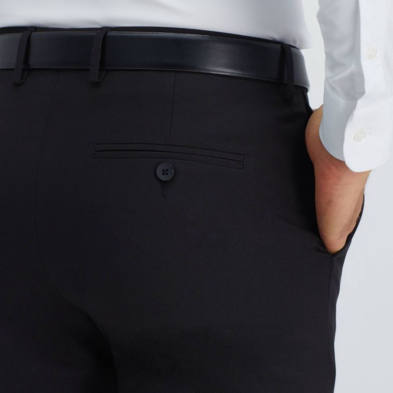 slide 5 of 6, Haggar H26 Men's Stretch Slim Fit Dress Pants - Black 28x30: Lightweight, Mid Rise, Skinny Leg, 1 ct